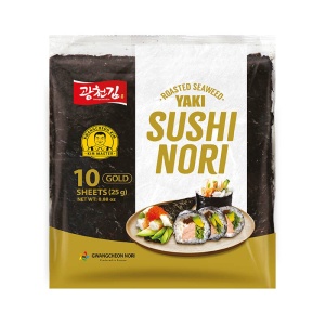 10 Gold Sheets of Premium Roasted Seaweed Sushi Nori in Professional Gold Packaging