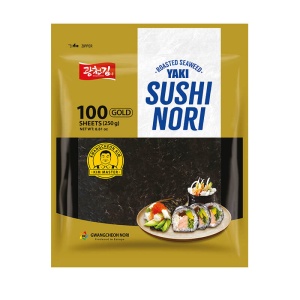 100 Gold Sheets of Premium Roasted Seaweed Sushi Nori in Professional Gold Packaging